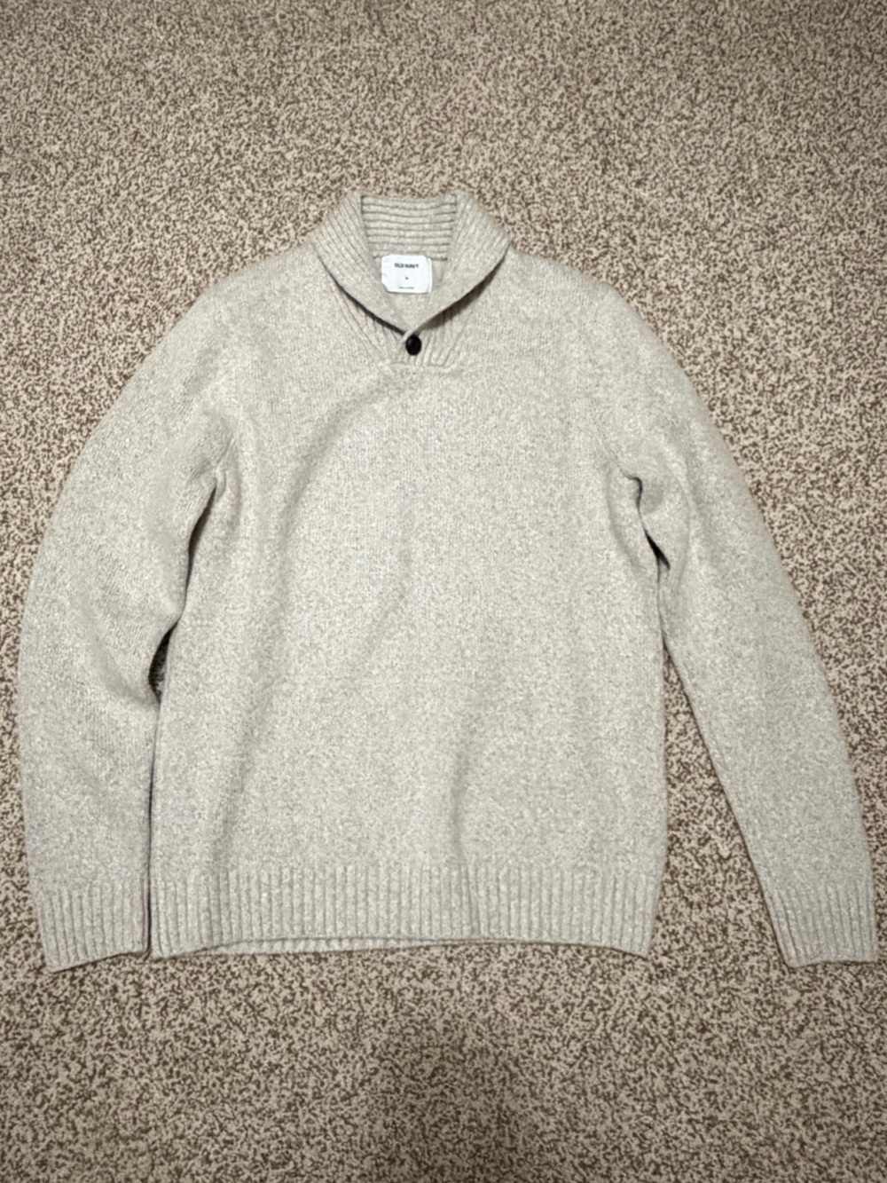 Old Navy Men's Shawl Collar Sweater | Cream/Beige | Size M